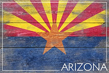 Arizona - Rustic State Flag (36x54 Giclee Gallery Print, Wall Decor Travel Poster)