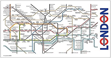 Cotton Tea Towel with Transport for London Underground Tube Map Print