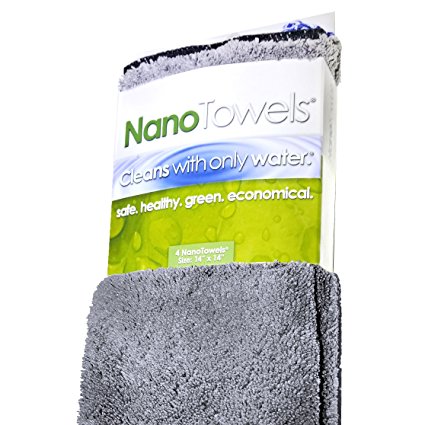 Life Miracle Nano Towels - Amazing Eco Fabric That Cleans Virtually Any Surface With Only Water. No More Paper Towels Or Toxic Chemicals. (Grey)