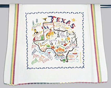 Catstudio Hand-Embroidered Dish Towel - Texas