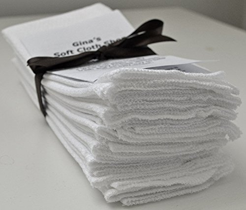 Paperless Towels, 1-Ply, Made from White Cotton Birdseye Fabric - 14x14 Set of 10 with White edges