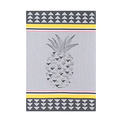Le Jacquard Ananas Pineapple Grey Kitchen Towel 28x20