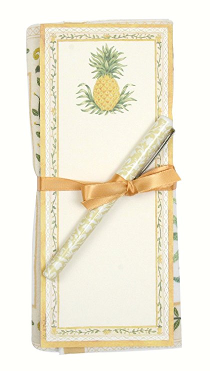 Alice's Cottage ACU2610GP G. Pineapple Flour Sack Towel and Magnetic Note Pad Set