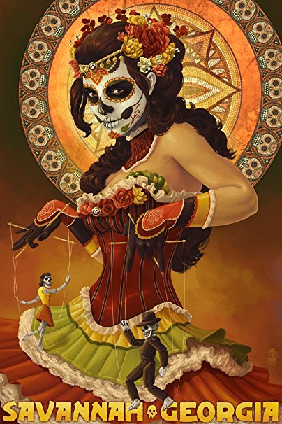 Savannah, Georgia - Dia De Los Muertos Marionettes (36x54 Giclee Gallery Print, Wall Decor Travel Poster)