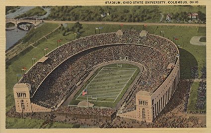 Columbus, Ohio - Ohio State University Stadium from Air (16x24 Giclee Gallery Print, Wall Decor Travel Poster)