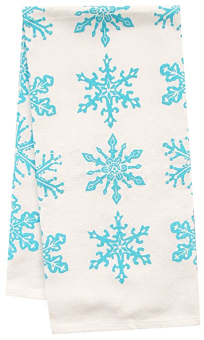 artgoodies Snowflake All Over Pattern Organic Block Print Tea Towel