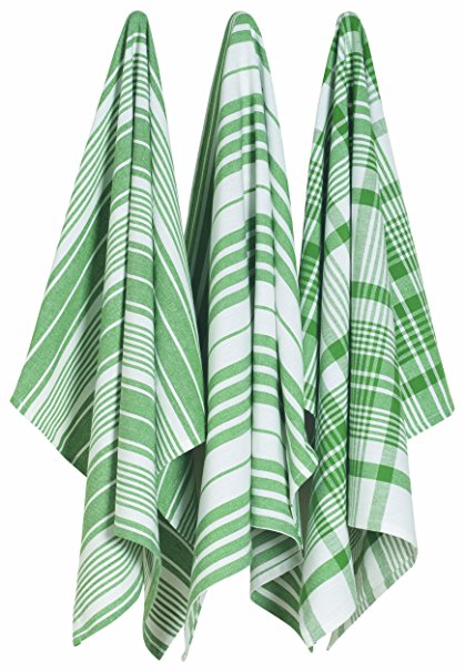 Now Designs Jumbo Pure Kitchen Towel, Verde Green, Set of 3