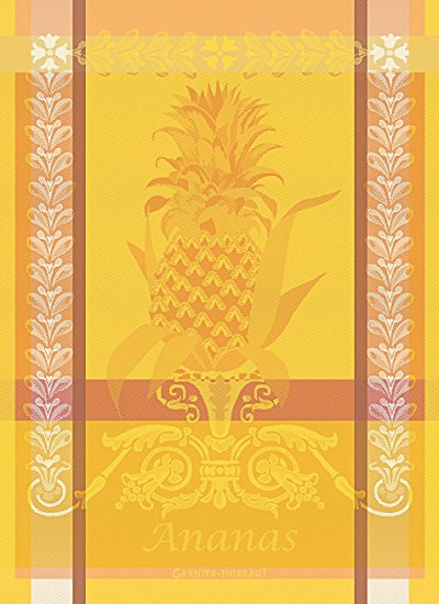 Garnier-Thiebaut Ananas (Pineapple) Jaune Woven, 22 by 30