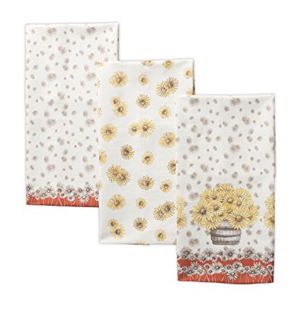 Maison d' Hermine Bagatelle 100% Cotton Set of 3 Kitchen Towels 20 Inch by 27.50 Inch