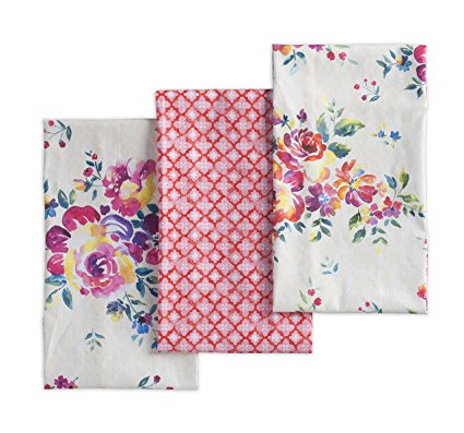 Maison d' Hermine Rose Garden 100% Cotton Set Of 3 Kitchen Towel 20 Inch by 27.5 Inch