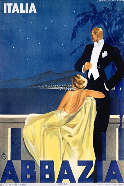 Abbazia Vintage Poster (artist: Zalina) Italy c. 1935 (36x54 Giclee Gallery Print, Wall Decor Travel Poster)