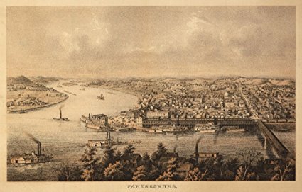 Parkersburg, West Virginia - (1861) - Panoramic Map (36x54 Giclee Gallery Print, Wall Decor Travel Poster)