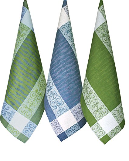 Armani International Manifica Classic Kitchen Towels, 3-Pack 100% Organic Linen Cotton Dish Towels, 19 x 28 inches - Make Great Bar, Kitchen Towels