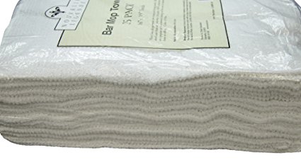 Nouvelle Legende Cotton Bar Mop Ribbed Towels Commercial Grade (25-Pack)