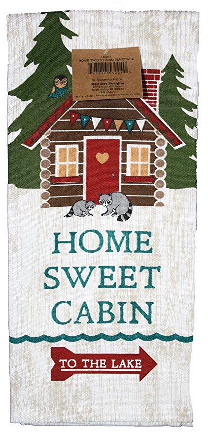 Kay Dee Designs Printed Kitchen Tea Towel, Home Sweet Cabin