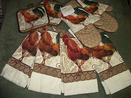 Large Set of Rooster Linens