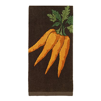 All-Clad Textiles 100-percent Cotton Fiber Reactive Carrot Print Kitchen Towel, 17-inch x 30-inch, Chocolate Brown
