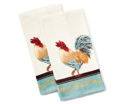 Rooster Barnyard Dance Kitchen Towels, 2-Pack