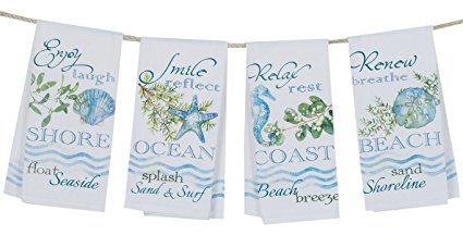 Kay Dee Designs R3078 Ocean Tide Tea Towels, Pack of 4 Assorted