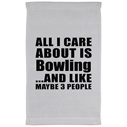 Designsify All I Care About Is Bowling And Like Maybe 3 People - Kitchen Towel, Microfiber Velour Towel, Best Gift for Birthday, Anniversary, Easter, Valentine's Mother's Father's Day