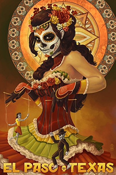 El Paso, Texas - Day of the Dead Marionettes (16x24 Giclee Gallery Print, Wall Decor Travel Poster)