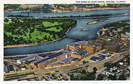 Moline, Illinois - Aerial View of the John Deere Plant (16x24 Giclee Gallery Print, Wall Decor Travel Poster)