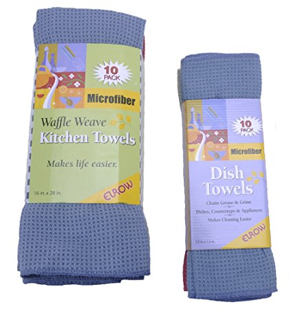 Eurow Microfiber Kitchen and Dish Towel Set 20-Pack