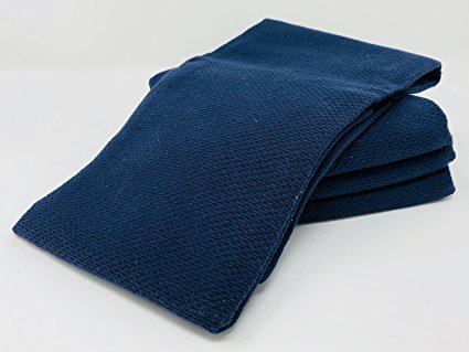 Williams Sonoma All Purpose Pantry Towels, Kitchen Towels, Set of 4, Navy Blue, 100% Cotton