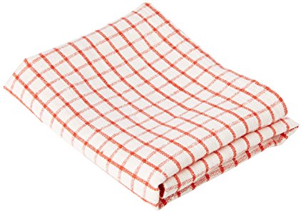 LinenMe Gingham X2 Tea Towels, 17 by 27-Inch, White/Red